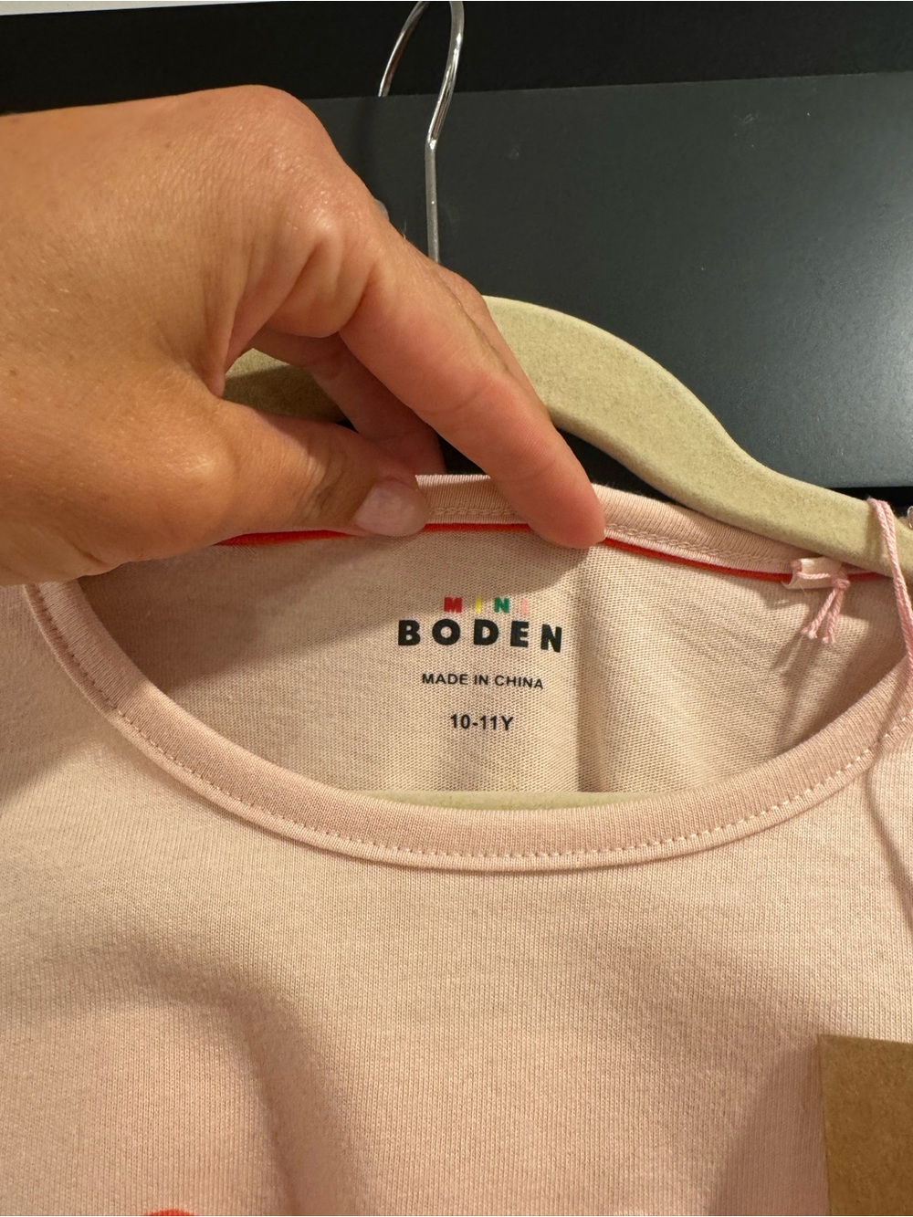 Mini Boden Long-Sleeve Top with Multi-Color Hearts - Picture 2 of 2
